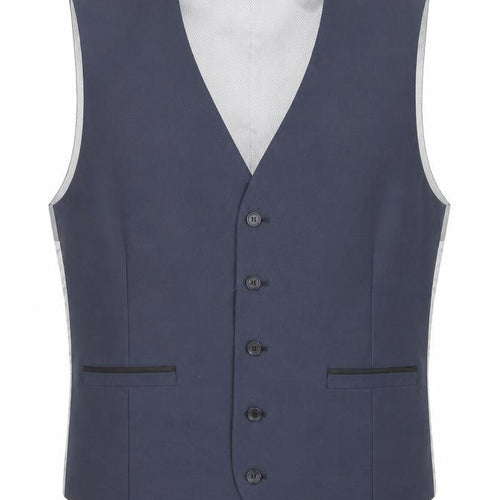 Burton Mens Blue Polyester Jacket Suit Waistcoat Size 44 Regular - Chest 44-48