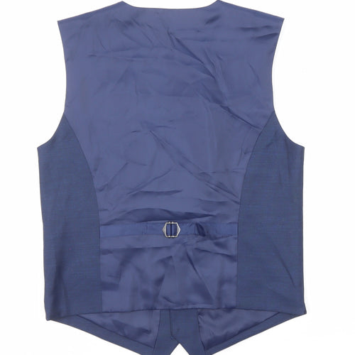 Marks and Spencer Boys Blue Basic Jacket Waistcoat Size 14-15 Years Button