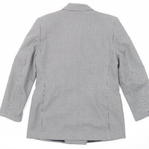 Marks and Spencer Womens Blue Geometric Jacket Blazer Size 14 Button