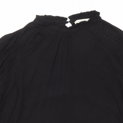 Oasis Womens Black Viscose Basic Blouse Size XL High Neck