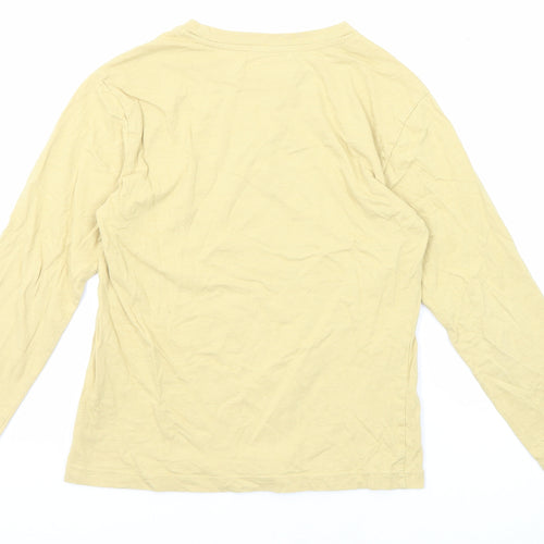 Zara Girls Yellow Cotton Basic T-Shirt Size 9 Years Round Neck Pullover