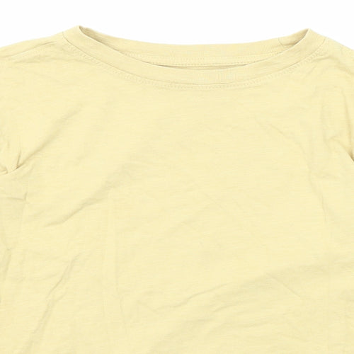 Zara Girls Yellow Cotton Basic T-Shirt Size 9 Years Round Neck Pullover