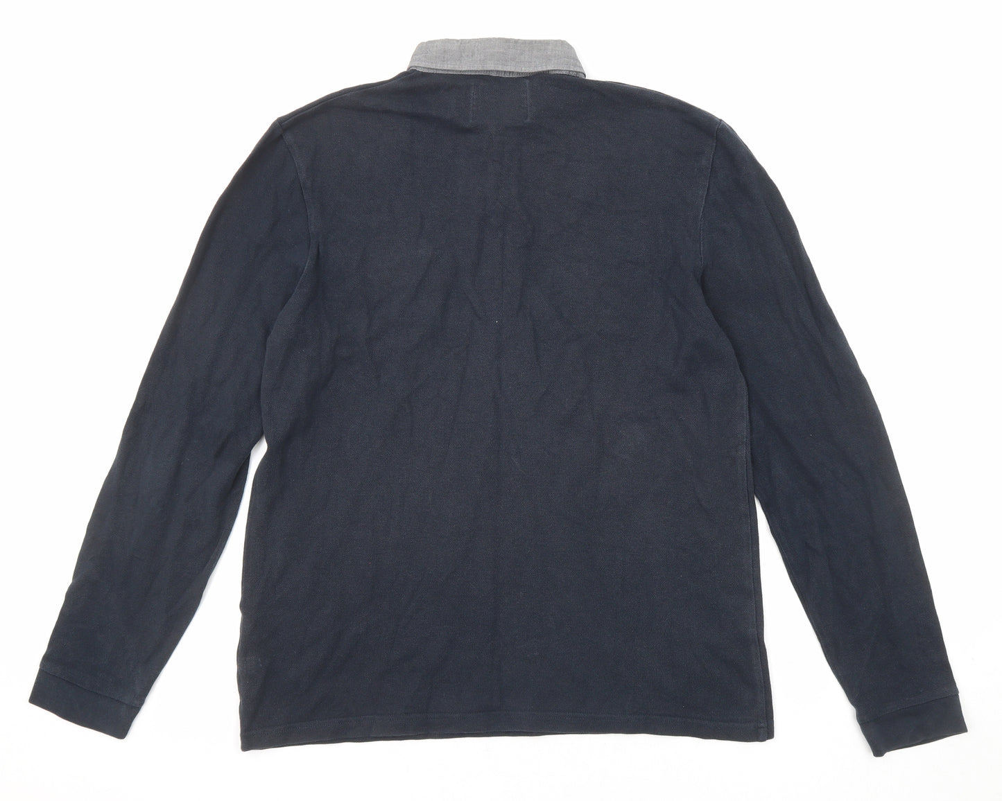 Burton Mens Blue Cotton Polo Size M Collared Button