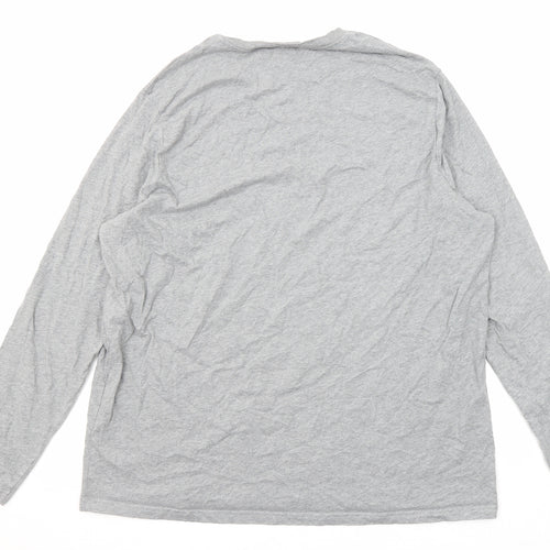 Marks and Spencer Mens Grey Cotton T-Shirt Size 3XL Crew Neck