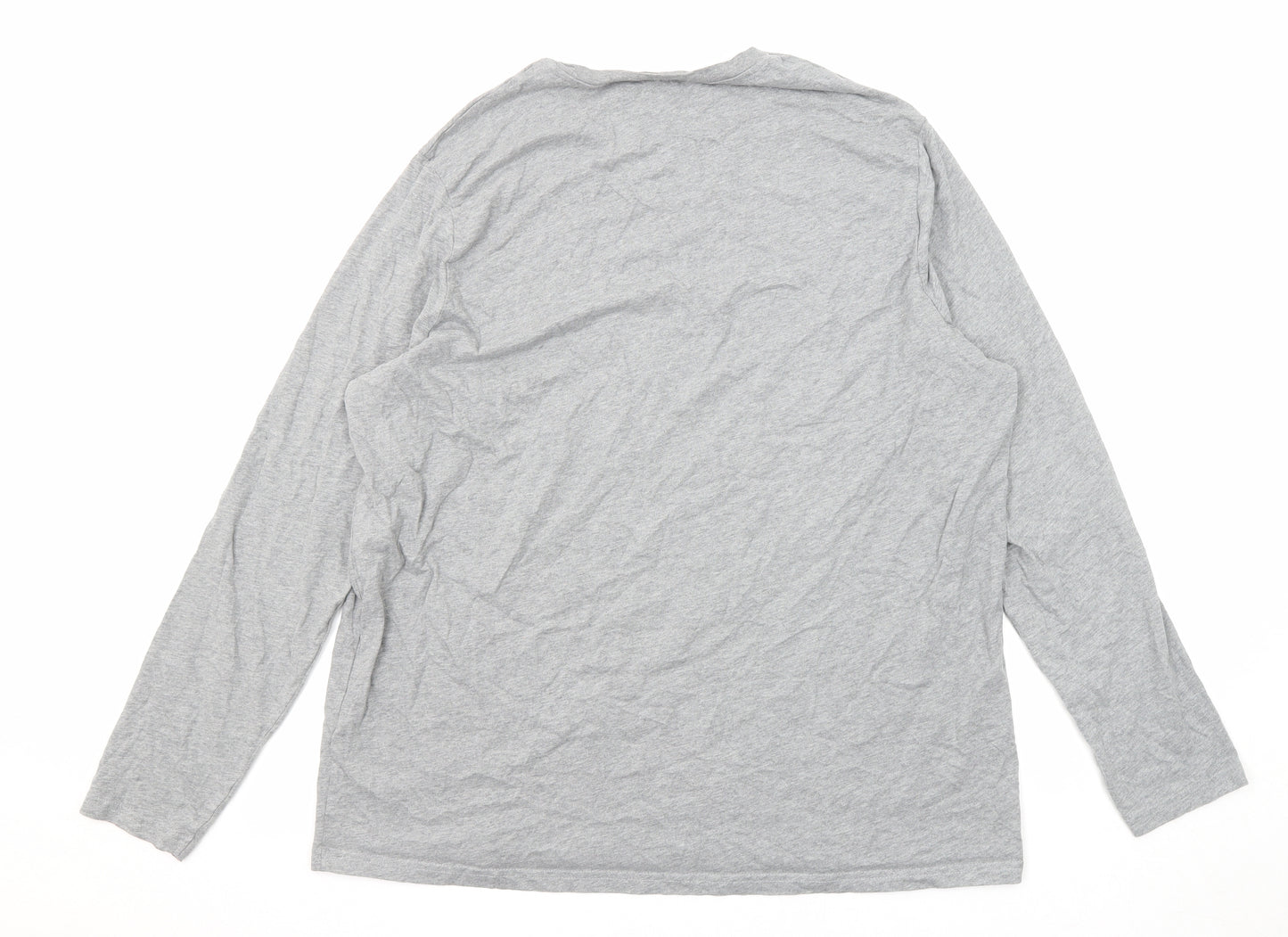 Marks and Spencer Mens Grey Cotton T-Shirt Size 3XL Crew Neck
