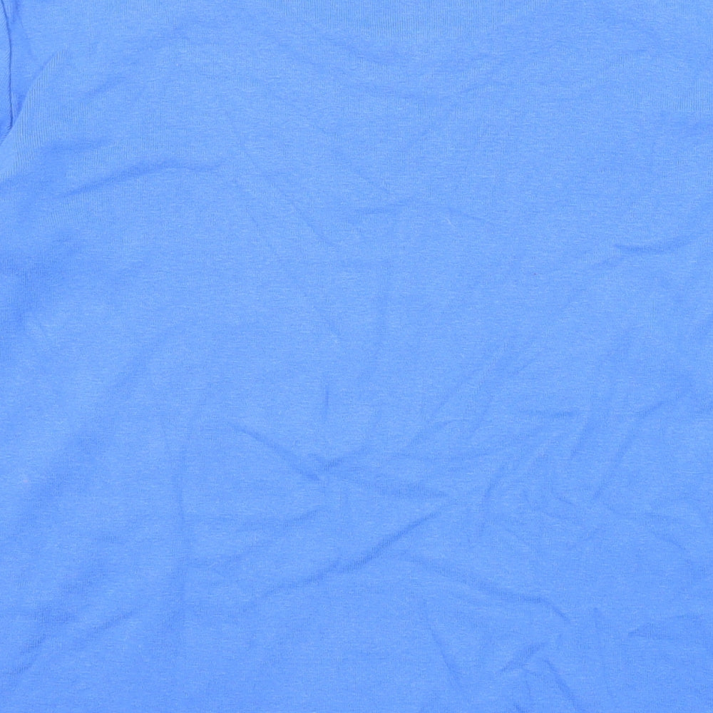 Betsy Womens Blue Cotton Basic T-Shirt Size 16 Round Neck