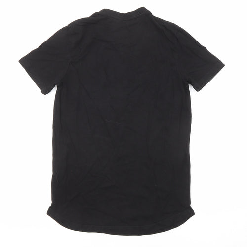 Beck & Hersey Womens Black Cotton Basic T-Shirt Size 8 Round Neck
