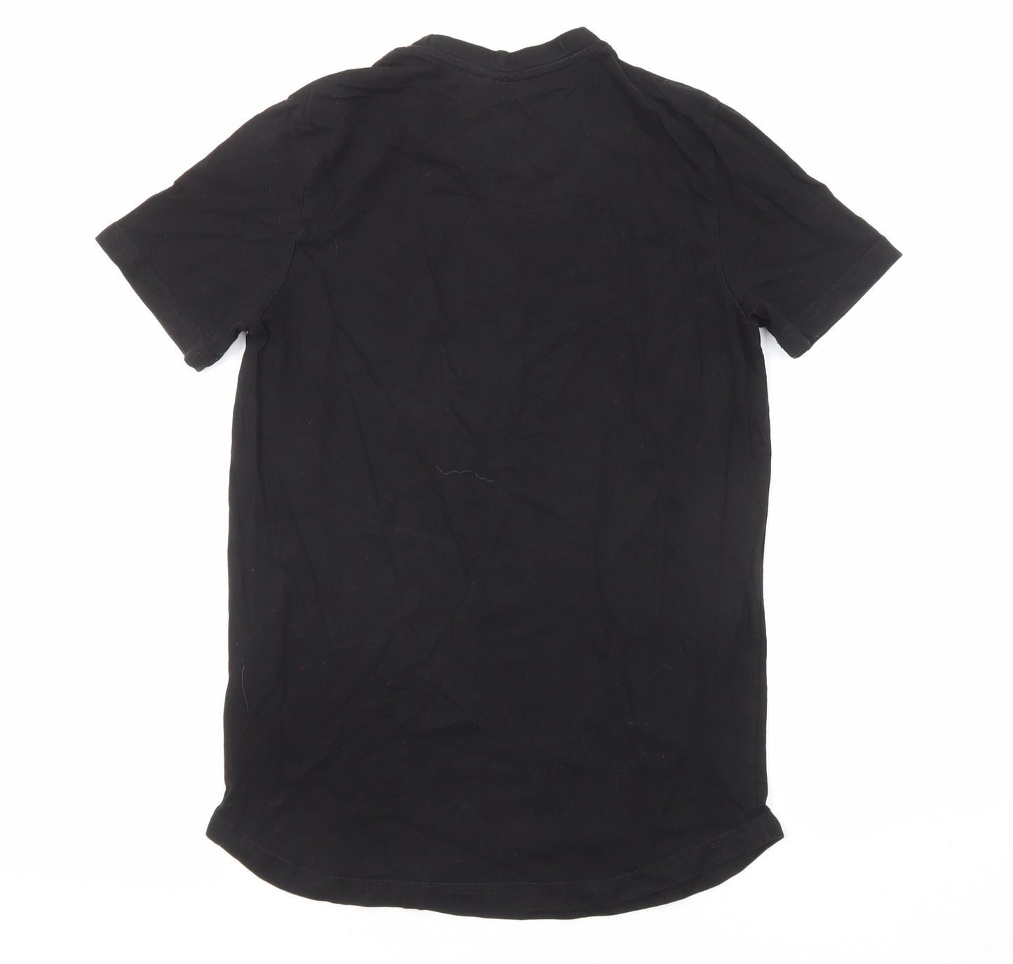 Beck & Hersey Womens Black Cotton Basic T-Shirt Size 8 Round Neck