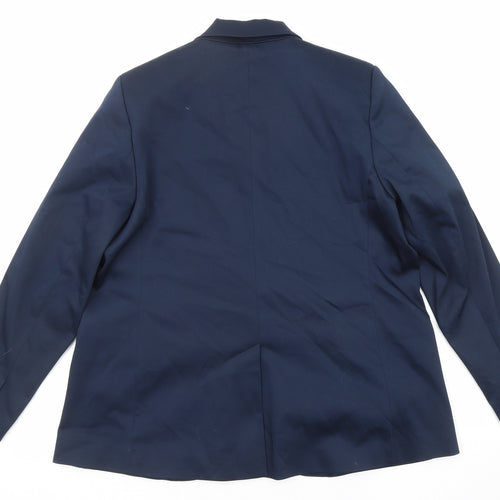 Marks and Spencer Womens Blue Cotton Jacket Blazer Size 18