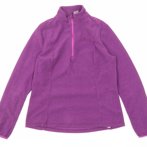 DECATHLON Womens Purple Polyester Pullover Sweatshirt Size 10 Zip