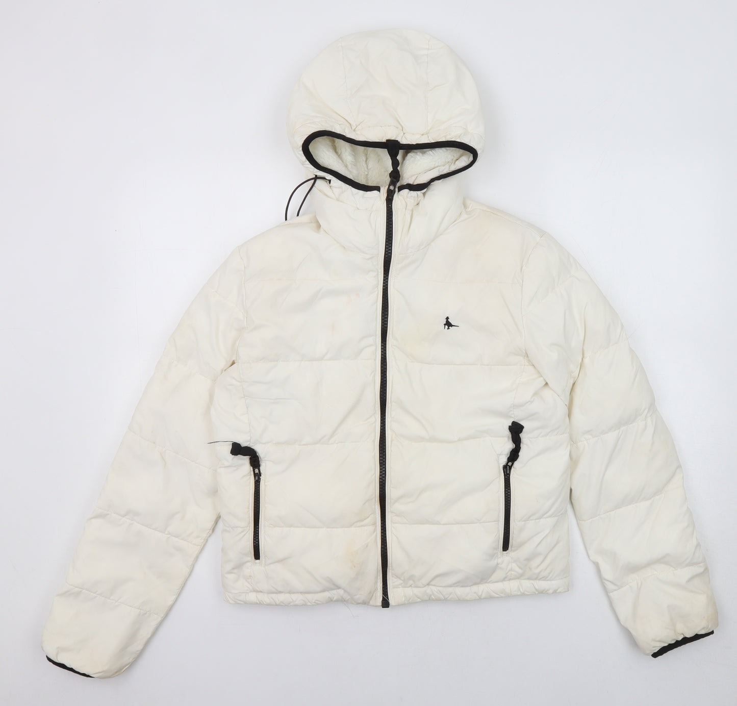 Jack Wills Womens White Jacket Size 6 Zip