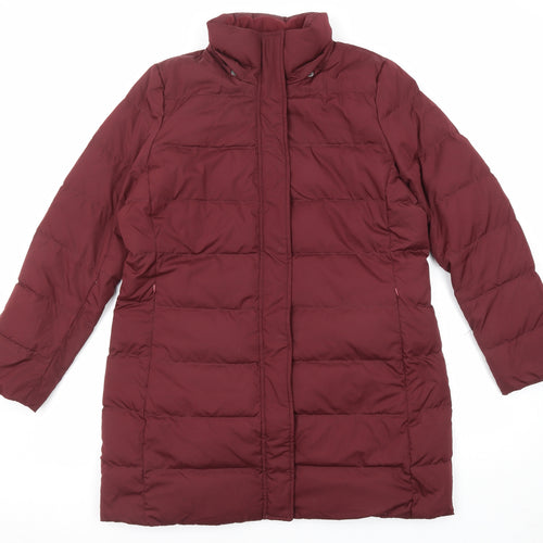 Lands' End Womens Red Paisley Jacket Size L Zip
