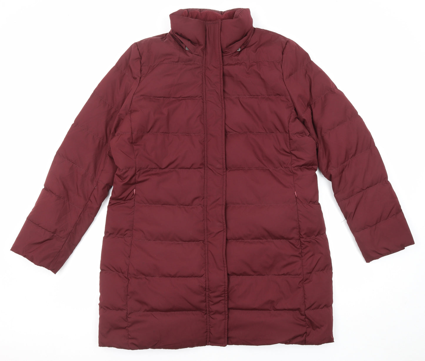 Lands' End Womens Red Paisley Jacket Size L Zip