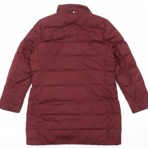 Lands' End Womens Red Paisley Jacket Size L Zip
