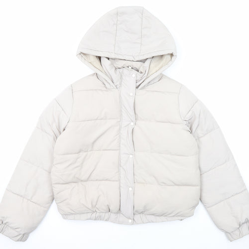 Missguided Womens Beige Jacket Size 12 Zip