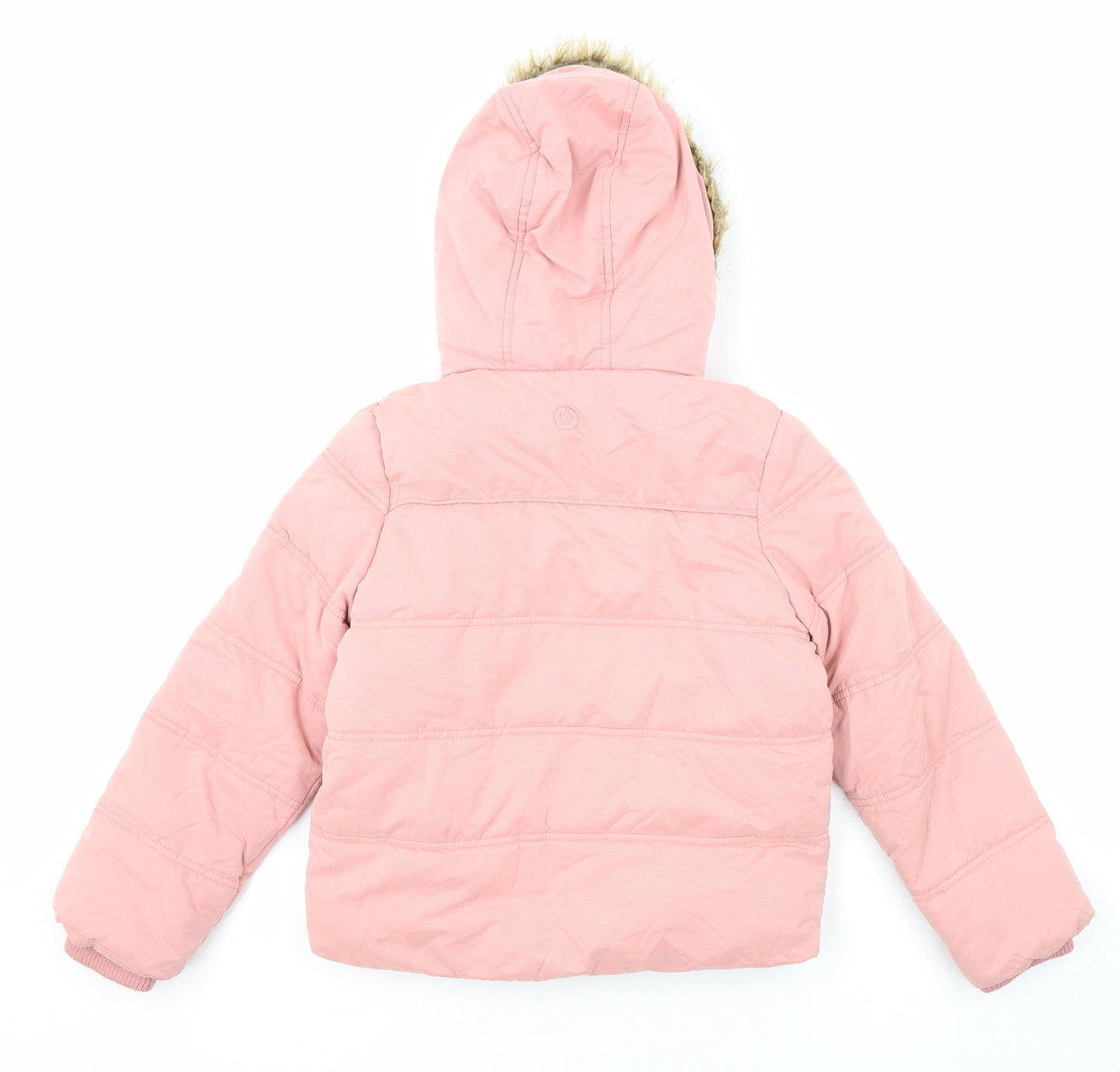 Fat Face Girls Pink Basic Coat Coat Size 8-9 Years Zip