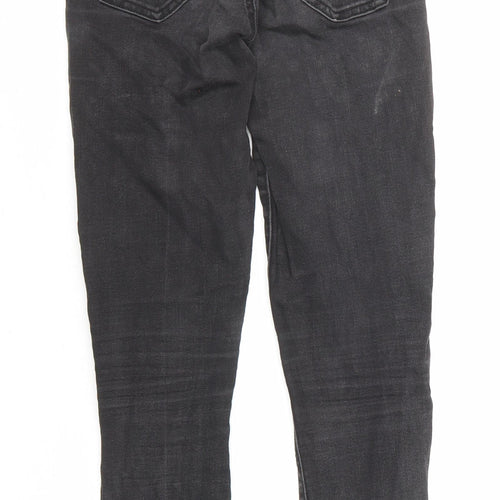 Gap Womens Black Cotton Skinny Jeans Size 25 in L27 in Regular Zip - Raw Hems