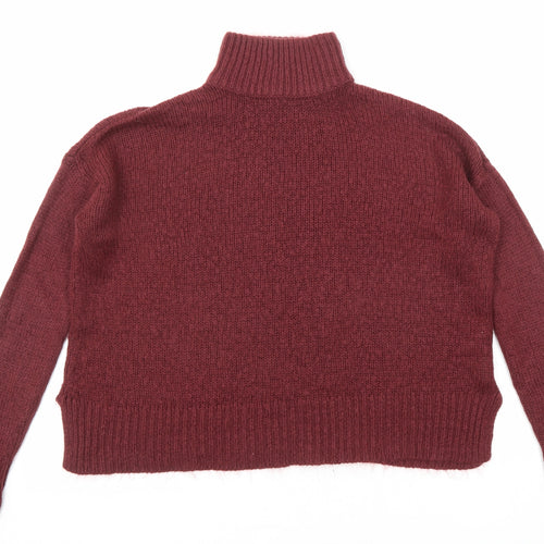 New Look Womens Purple Roll Neck Acrylic Pullover Jumper Size S