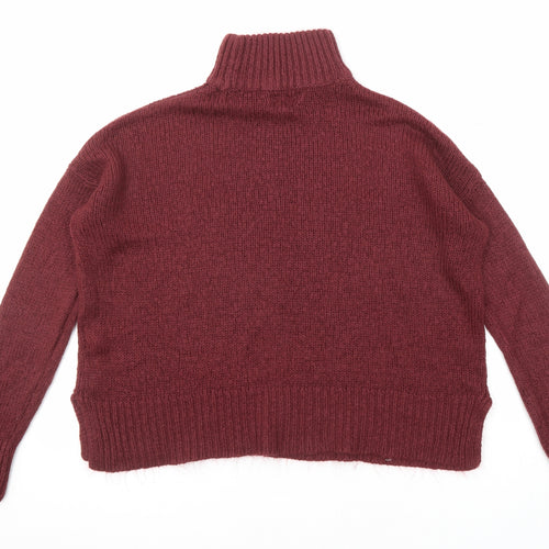 New Look Womens Purple Roll Neck Acrylic Pullover Jumper Size S