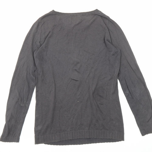 Gap Womens Grey Round Neck Acrylic Pullover Jumper Size S