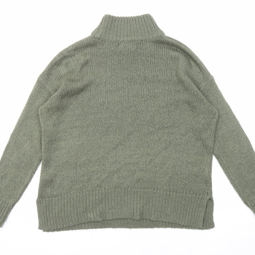 New Look Womens Green High Neck Acrylic Pullover Jumper Size S