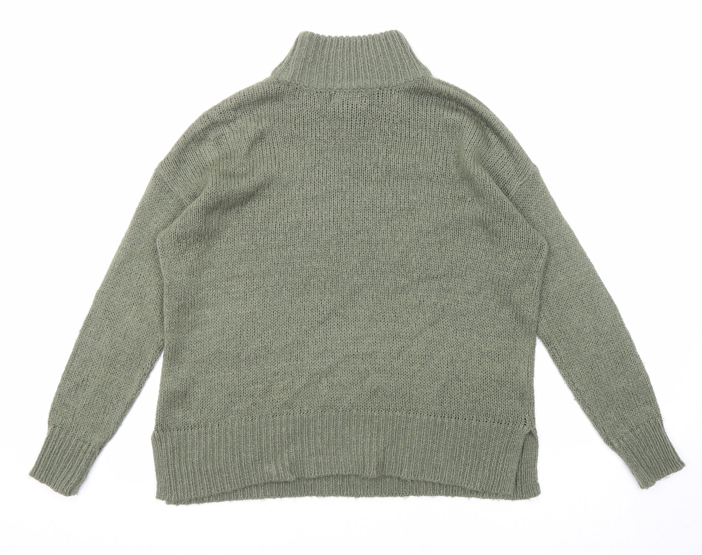 New Look Womens Green High Neck Acrylic Pullover Jumper Size S