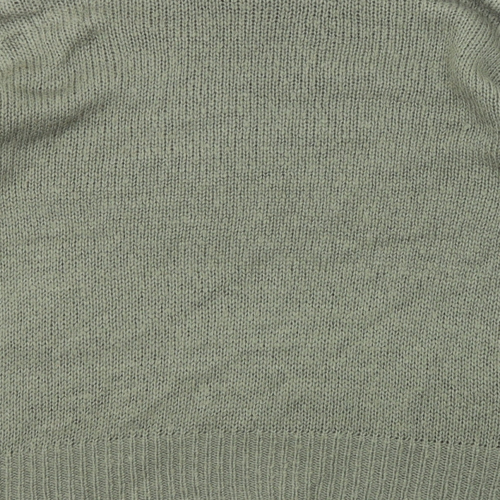New Look Womens Green High Neck Acrylic Pullover Jumper Size S