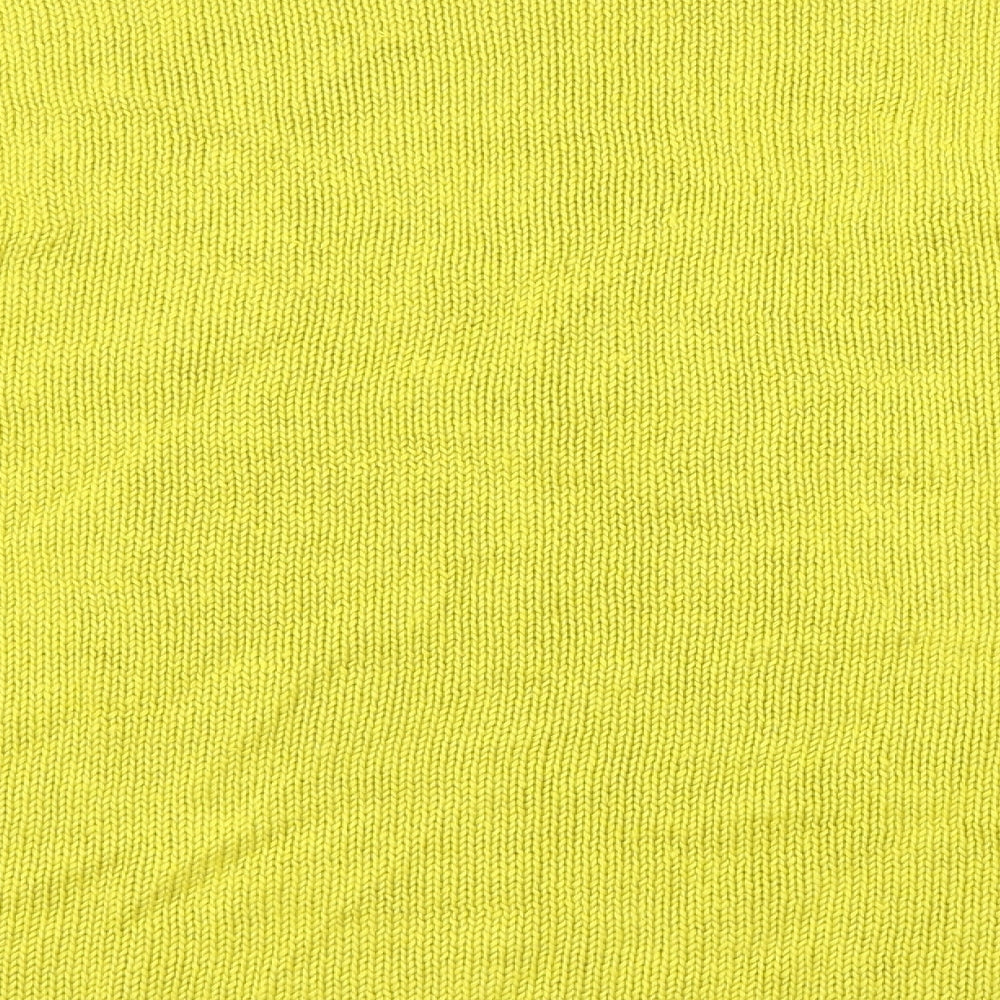 Autograph Womens Yellow Round Neck Linen Pullover Jumper Size 16