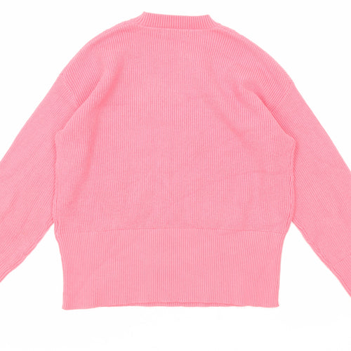 Marks and Spencer Womens Pink Round Neck Viscose Pullover Jumper Size S