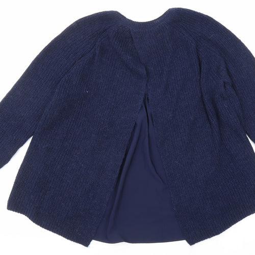 Marks and Spencer Womens Blue Round Neck Acrylic Pullover Jumper Size 12
