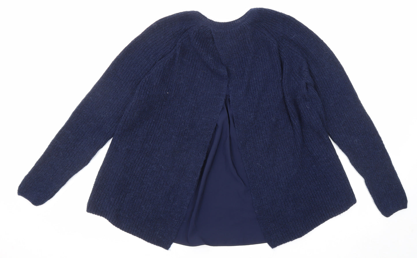 Marks and Spencer Womens Blue Round Neck Acrylic Pullover Jumper Size 12