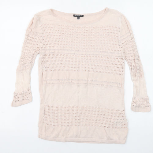Warehouse Womens Pink Boat Neck Viscose Pullover Jumper Size 8