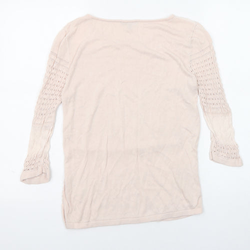 Warehouse Womens Pink Boat Neck Viscose Pullover Jumper Size 8