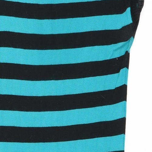 Jane Norman Womens Blue Striped Trivinyl Jumper Dress Size 12 Boat Neck Pullover