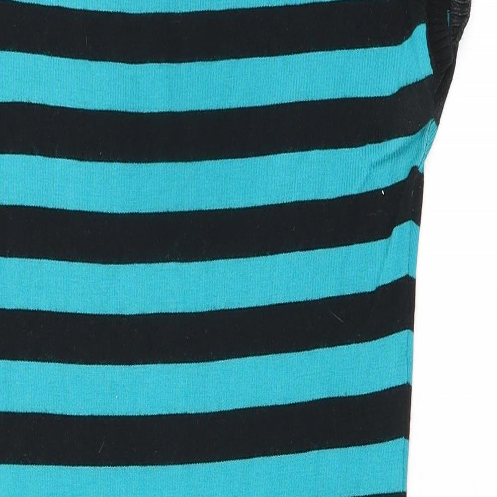 Jane Norman Womens Blue Striped Trivinyl Jumper Dress Size 12 Boat Neck Pullover