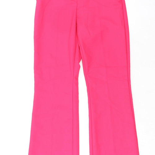 H&M Womens Pink Polyester Trousers Size 6 L32 in Regular Zip