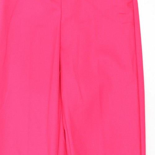 H&M Womens Pink Polyester Trousers Size 6 L32 in Regular Zip