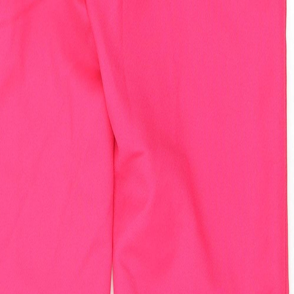 H&M Womens Pink Polyester Trousers Size 6 L32 in Regular Zip
