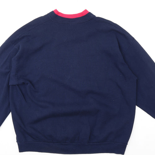 Morning Sun Womens Blue Cotton Pullover Sweatshirt Size 2XL Pullover
