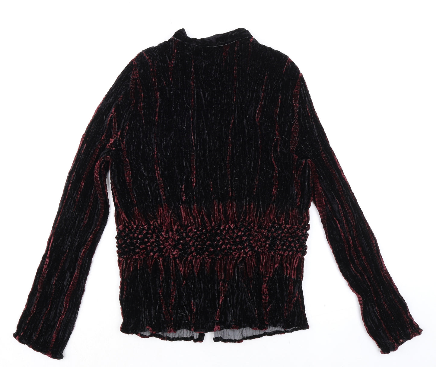 Marks and Spencer Womens Black Trivinyl Basic Button-Up Size 12 Round Neck - Size 12-14