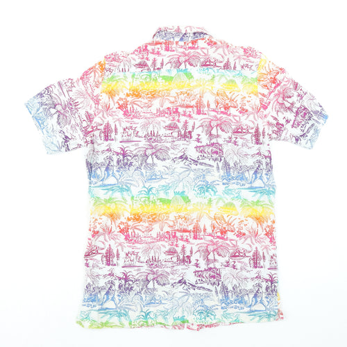 Gap Boys Multicoloured Geometric Cotton Basic Button-Up Size 14 Years Collared Button - Dinosaur Print Ages 14-16
