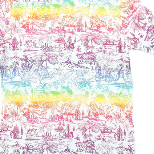 Gap Boys Multicoloured Geometric Cotton Basic Button-Up Size 14 Years Collared Button - Dinosaur Print Ages 14-16