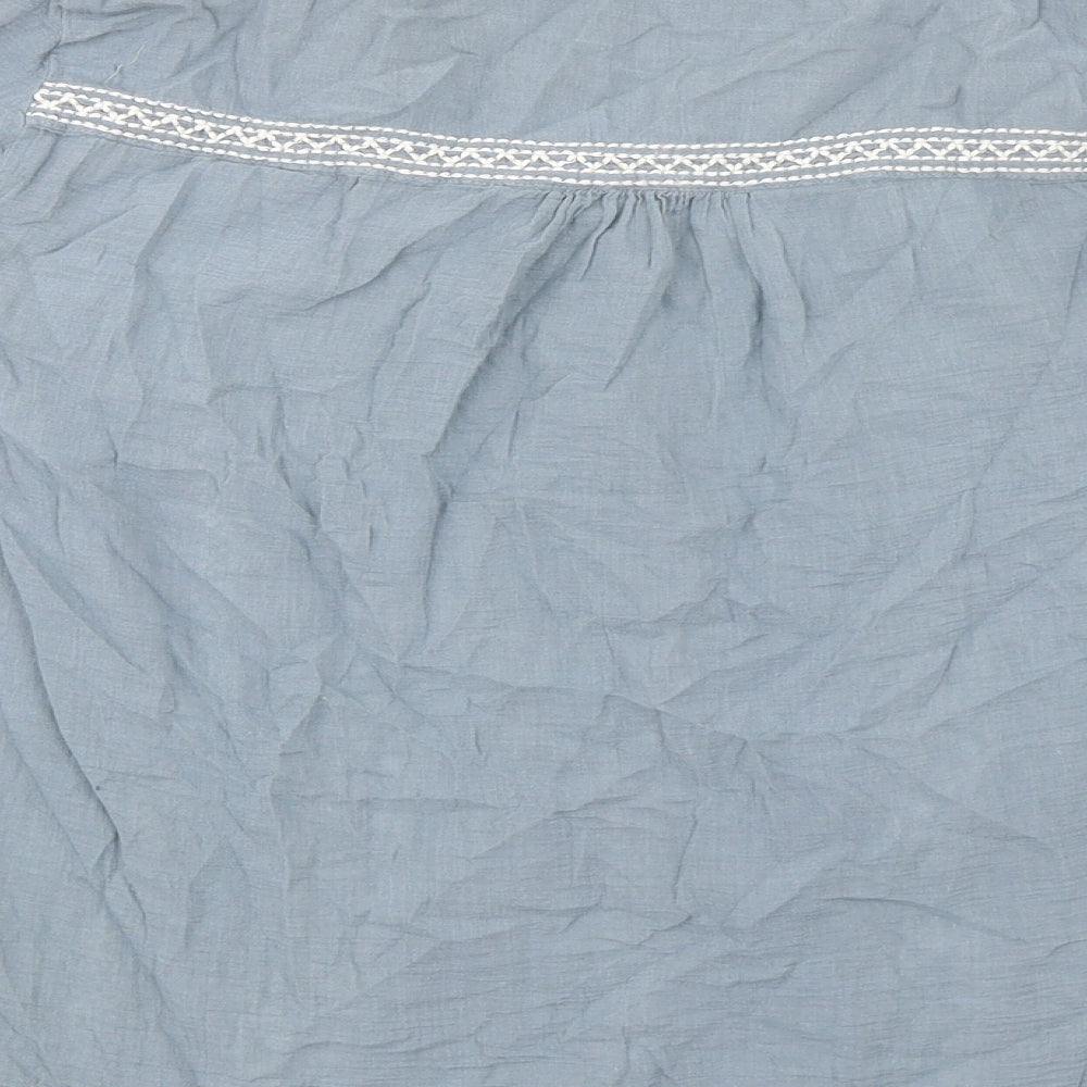 Indigo Womens Grey 100% Cotton Basic Blouse Size 18 V-Neck