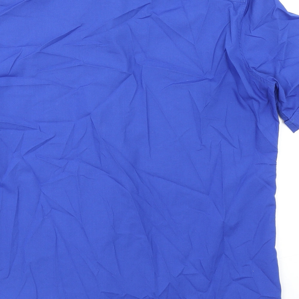 James Meade Womens Blue Polyester Basic Button-Up Size 14 Collared