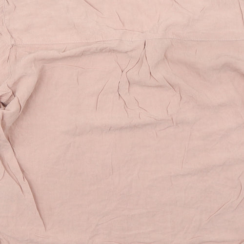Object Womens Pink Viscose Basic Blouse Size 8 V-Neck