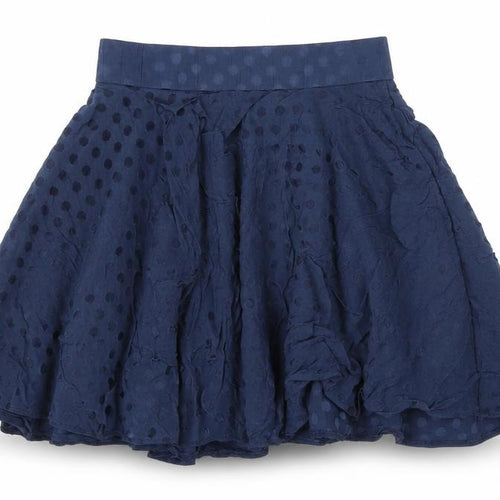 ORSAY Womens Blue Polka Dot Viscose Swing Skirt Size 8 Zip