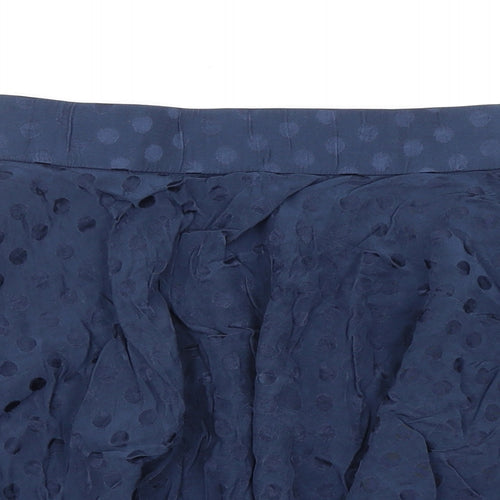 ORSAY Womens Blue Polka Dot Viscose Swing Skirt Size 8 Zip