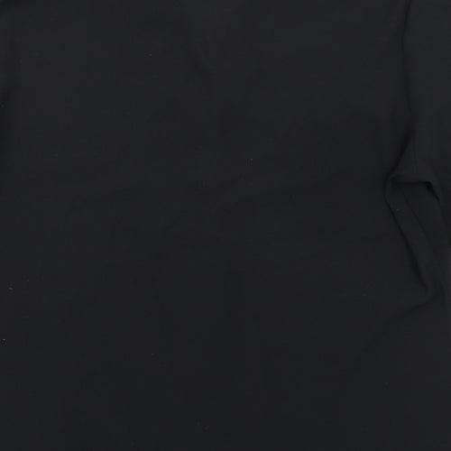 St Michael Womens Black Polyester Basic Button-Up Size 12 Collared