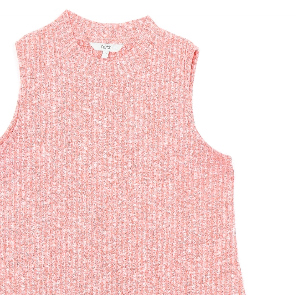 NEXT Womens Orange Polyester Basic Tank Size 10 Mock Neck