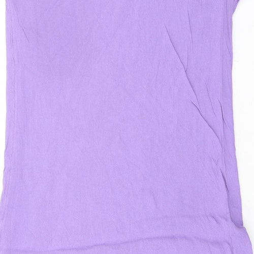 Marks and Spencer Womens Purple Viscose A-Line Size 18 V-Neck Pullover